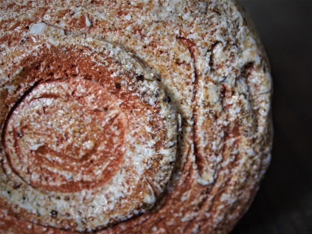 未使用★古谷和也【師＆父：古谷道生氏】信楽《窯変》茶碗★共箱・布