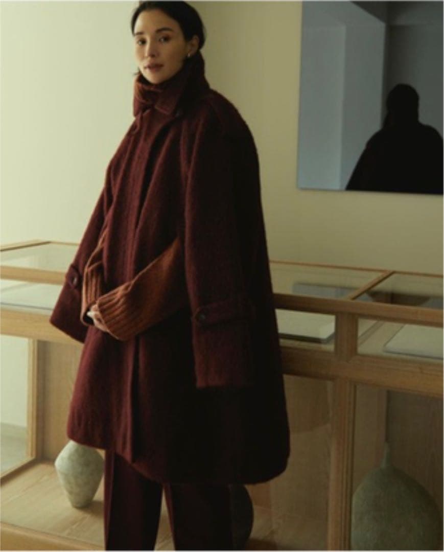 littlesuzie モヘアシャギーコート チェックモヘアシャギーコート