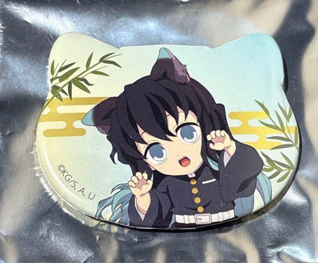 鬼滅の刃 ナンジャタウン いこいの里巡り ミニゲーム ねこ型缶バッジ 時