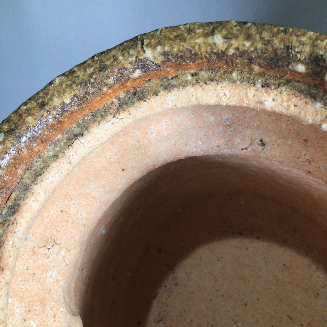 N666水指『信楽焼』『普門窯小川青峰造』『耳付水指』共箱茶道具