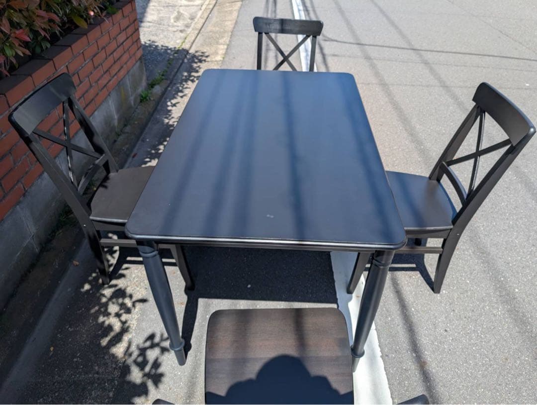 adl almira 　IKEA ダイニング5点セット　4人掛け　ブラック