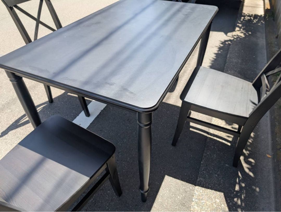 adl almira 　IKEA ダイニング5点セット　4人掛け　ブラック