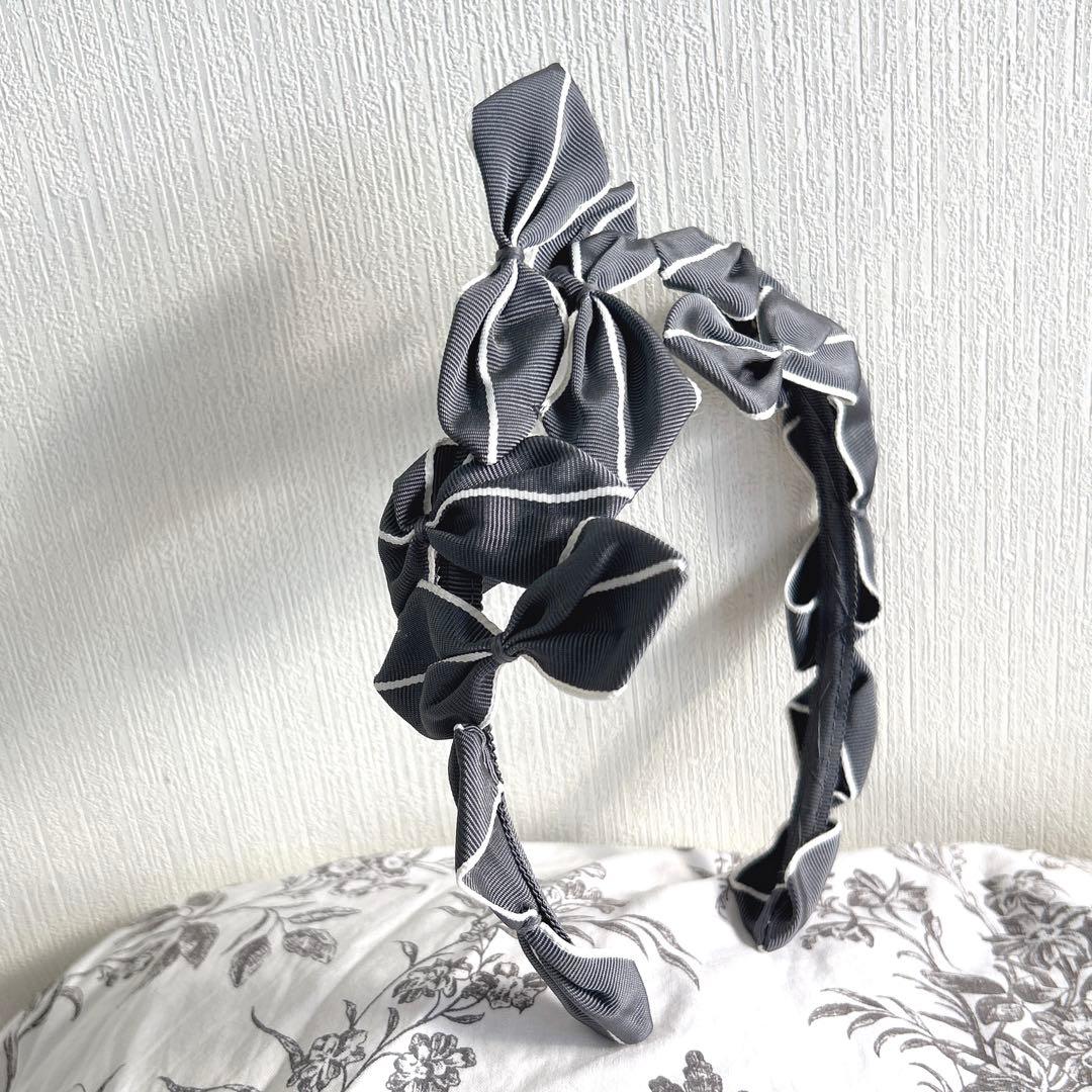 【Jennifer Ouellette】リボン カチューシャ（グレー）【百貨店】