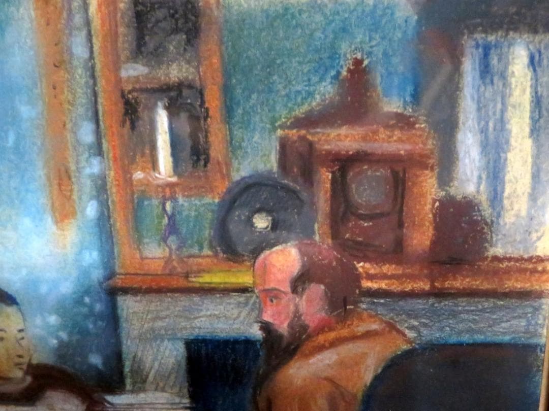 エドガー・ドガ ベレッリ一家 ミクストメディア 油彩 水彩 肉筆