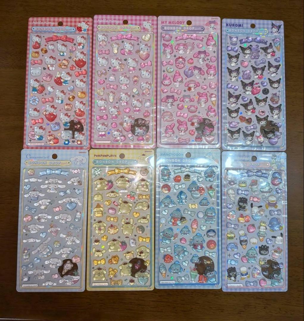 【国内正規品】ボンボンドロップシール サンリオ 第2弾 全8種コンプリートset 正規品 新品未使用】サンリオ ボンボンドロップシール 第二弾 8枚