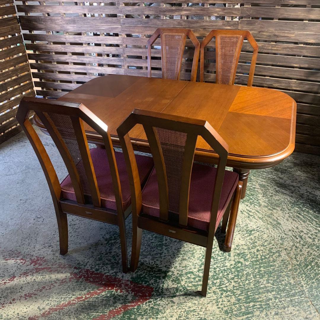 J715 マルニ木工 地中海 ダイニングテーブル チェアセット 伸縮性