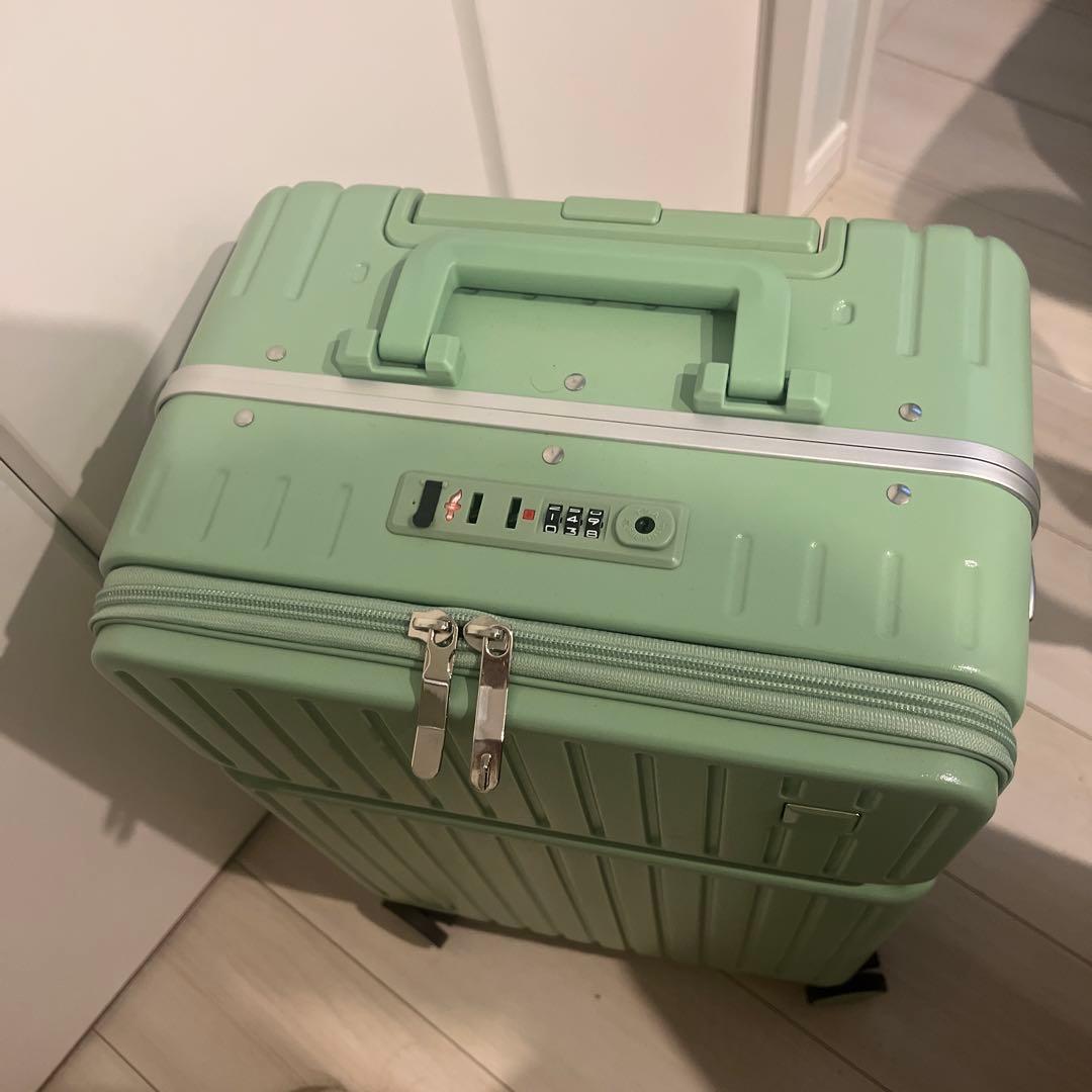 Ashard ミントグリーン 多機能付きハードシェルキャリーケース