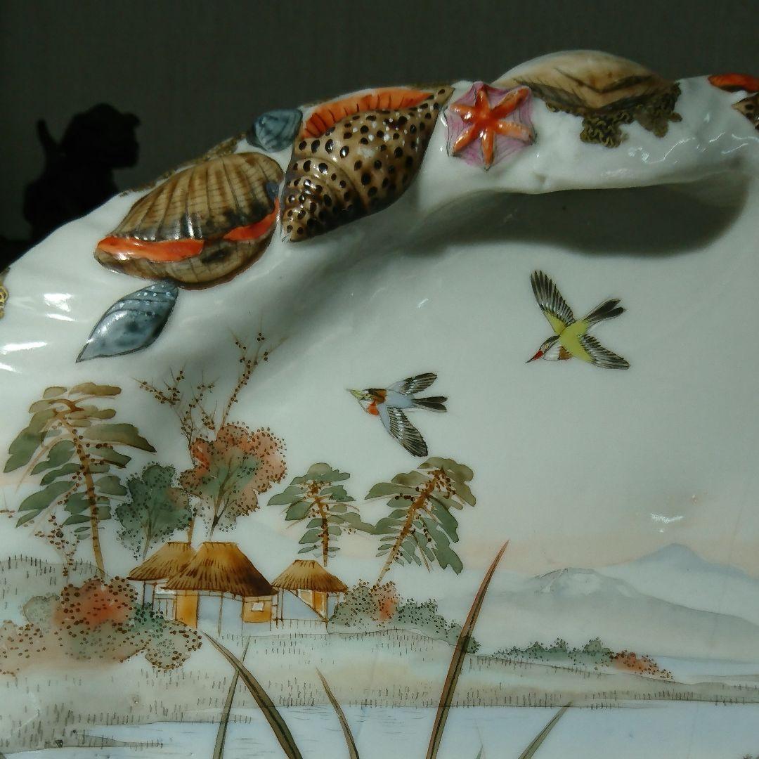 横浜絵付 貝皿 明治時代 里帰り