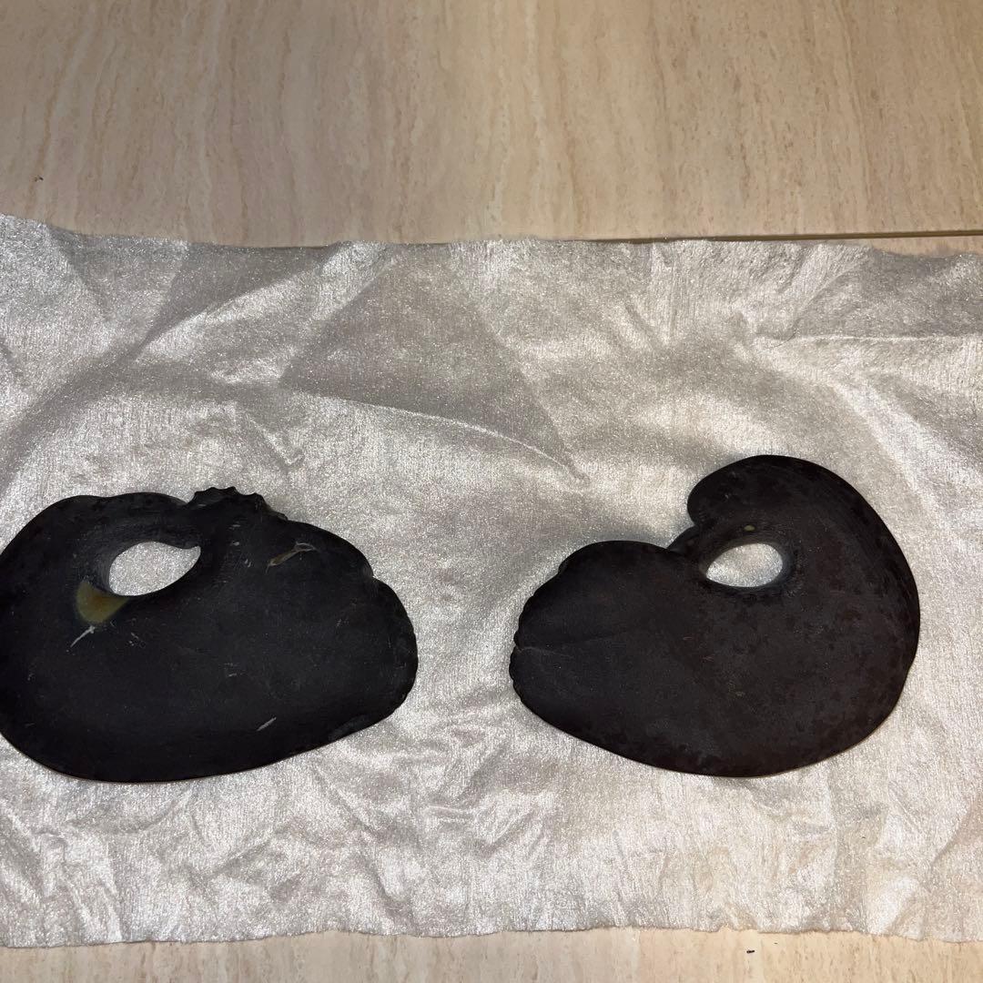 珍品　石眼　石硯　ミニ硯　鳩　２対　レア　時代物　唯一無二