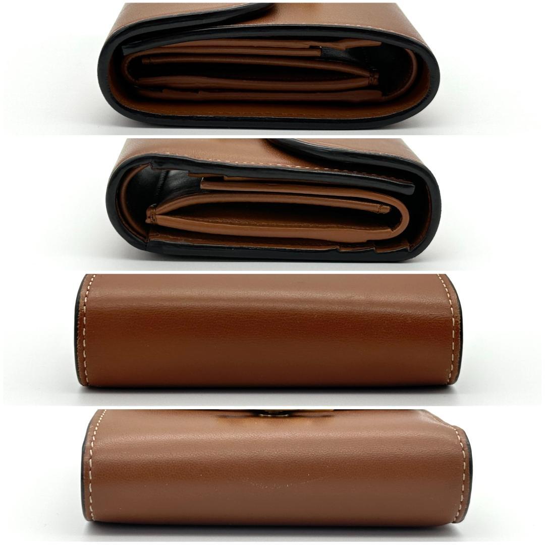 【極美品】セリーヌ　トリオンフ　スモール フラップウォレット 折財布　ブラウン