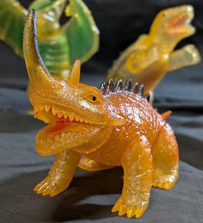 昭和ガメラ＆バルゴン＆ギャオス（日東復刻）クリアミドルソフビフィギュア３体セット