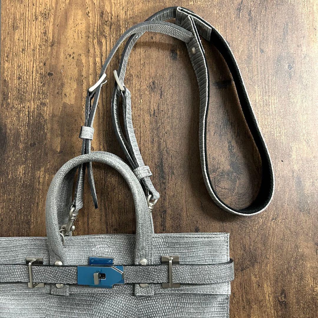 MUL ホワイト消し加工 リザード型押しレザー S