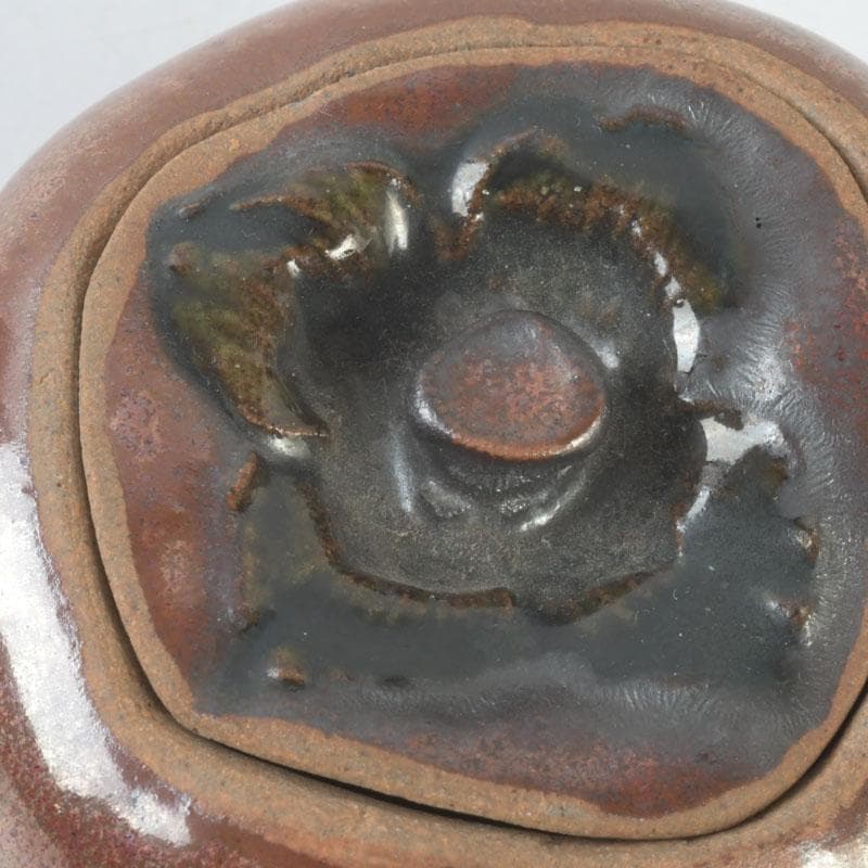 茶道具　柿　香合　共箱　V　9670