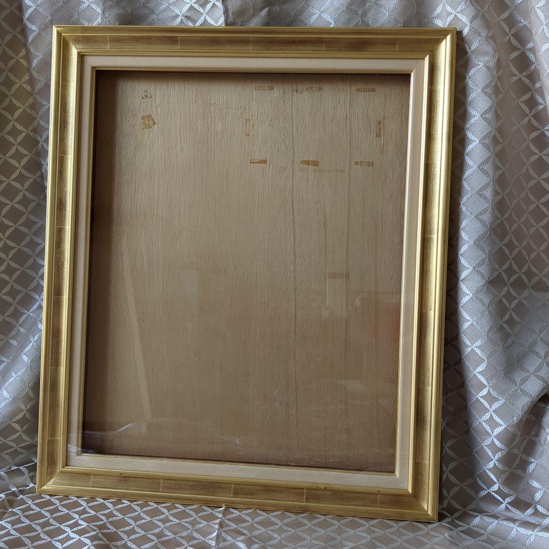 金色 F15 号 油彩額縁 木製 中古