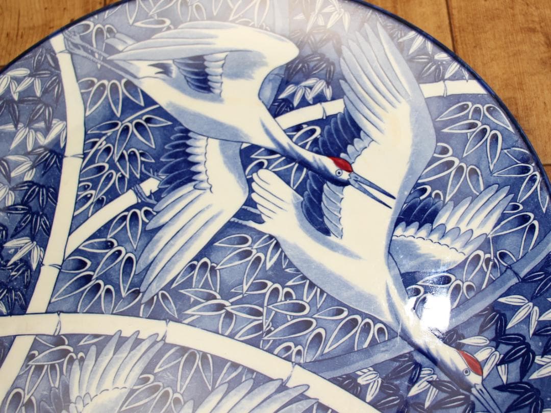 大皿 飾り皿 『花鳥図（口径36cm）』＆『鶴（口径37cm）』2枚セット