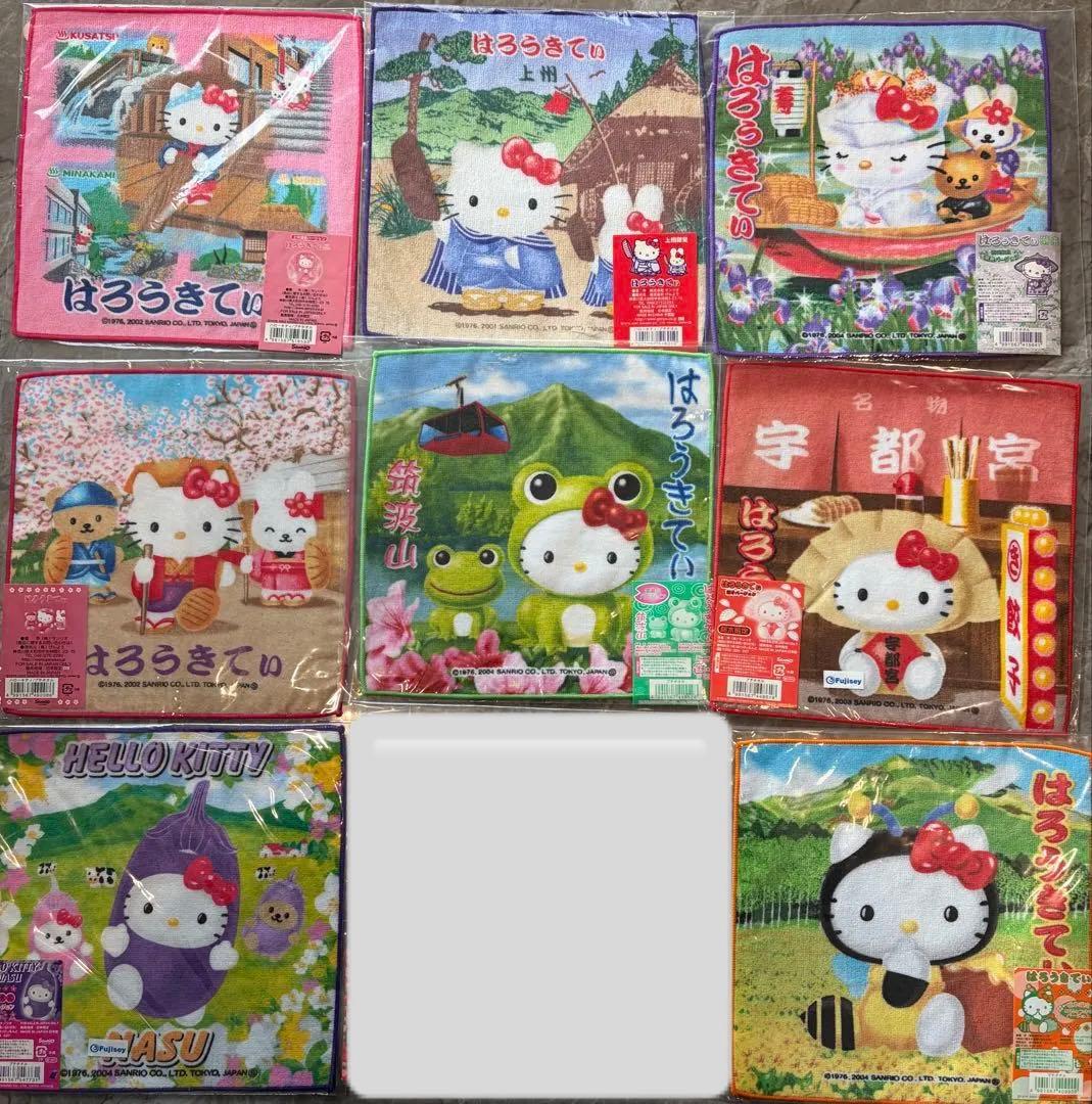 【希少】ハローキティ ご当地ハンカチ 91枚セット 未使用 平成レトロ