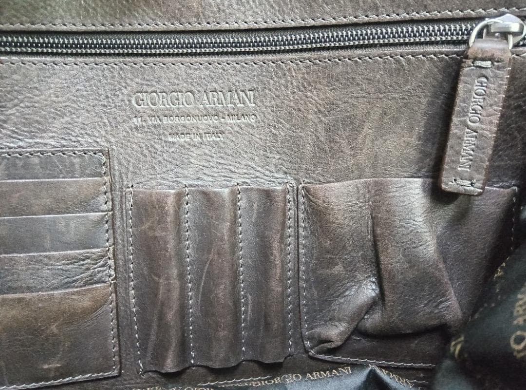 ジョルジオ・アルマーニ☆レザー 2WAY ビジネスバッグ
