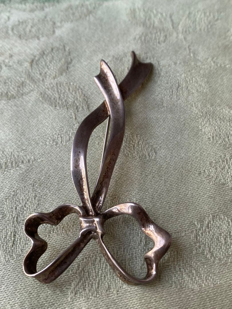 TIFFANY & Co. ティファニーリボンヴィンテージブローチシルバー925