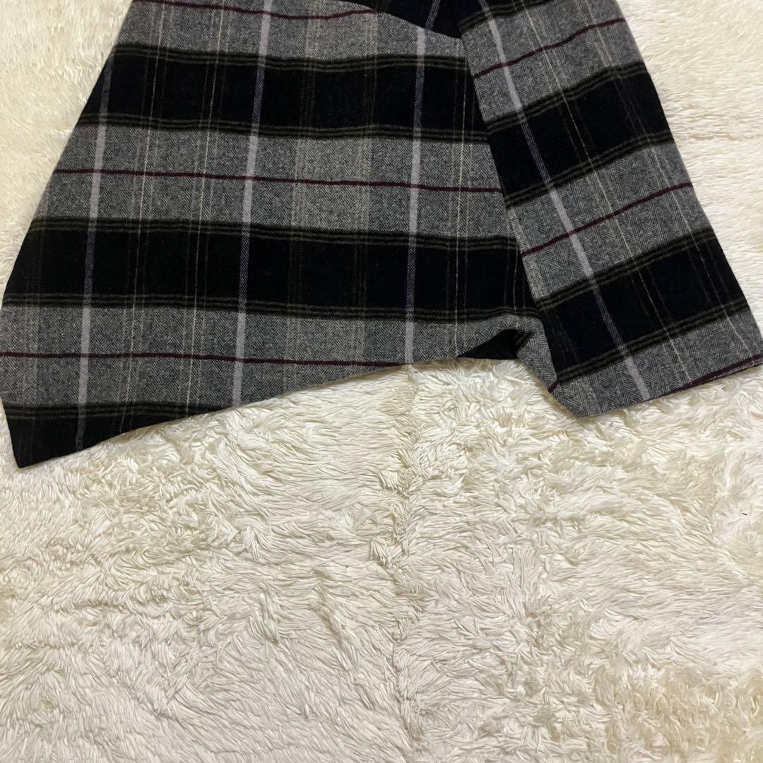 ワイズ　チェック　アシンメトリー　サルエル　パンツ