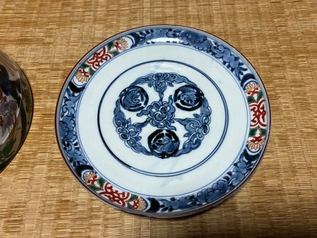 古い 古伊万里 色絵 蓋物 【富貴長春】銘あり 菓子器 菓子鉢 中国骨董 希少