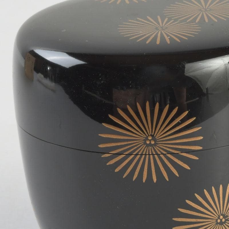 茶道具 中村湖彩作 朝顔蒔絵 中棗 共布共箱 V 9288 美術品・