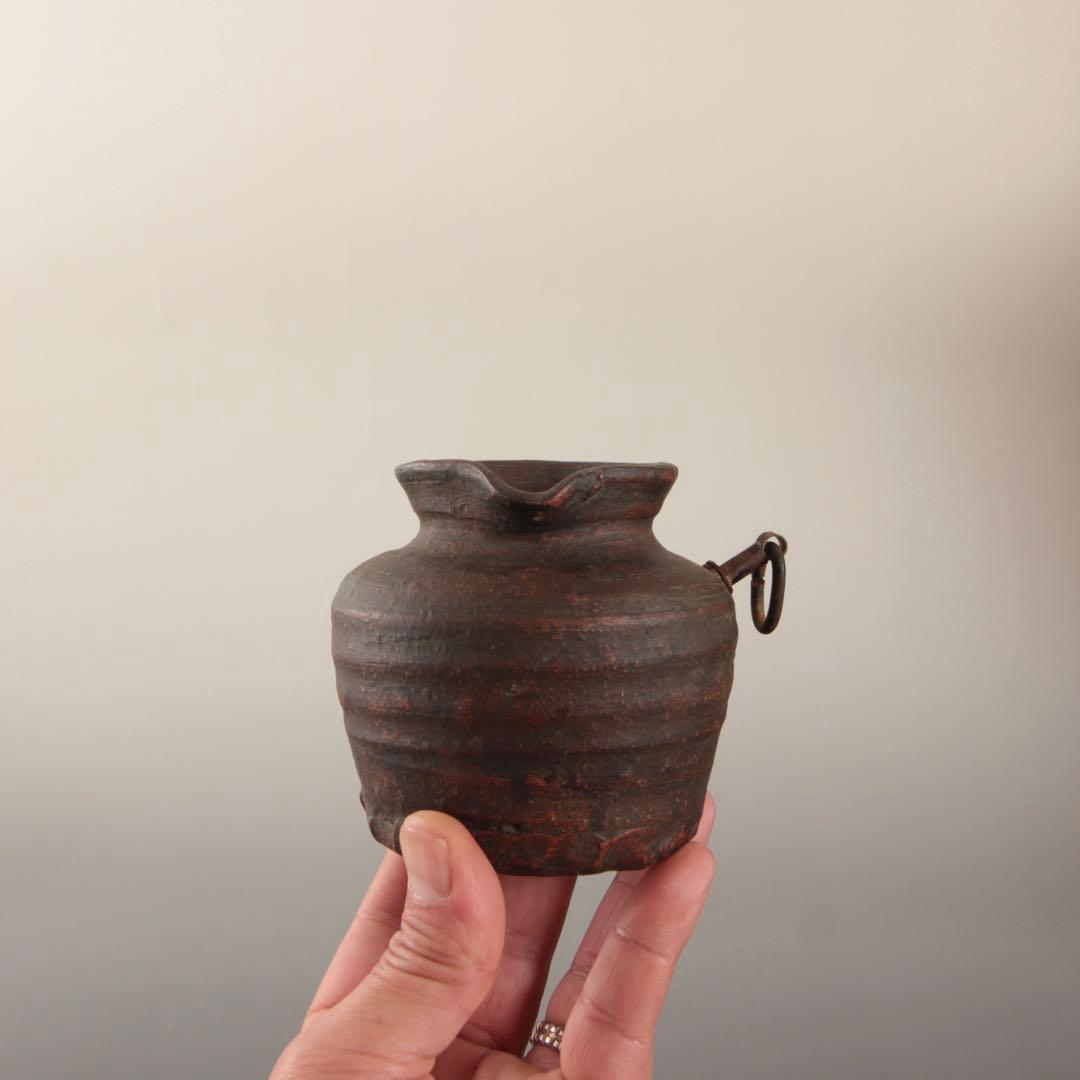 古備前 雀口 掛花入 小徳利 古備前鳶口 古美術 古道具 アンティーク 備前徳利