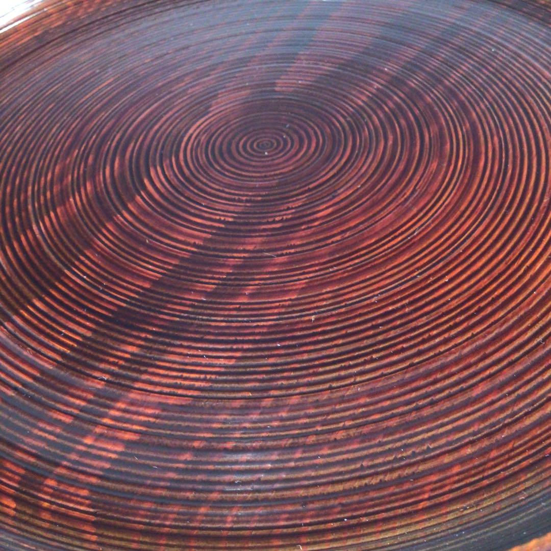 Ｐ２３７　丸盆　『岡本漆専堂』『溜塗』『即中斎好』『呂久呂目盆』　共箱　菓子器