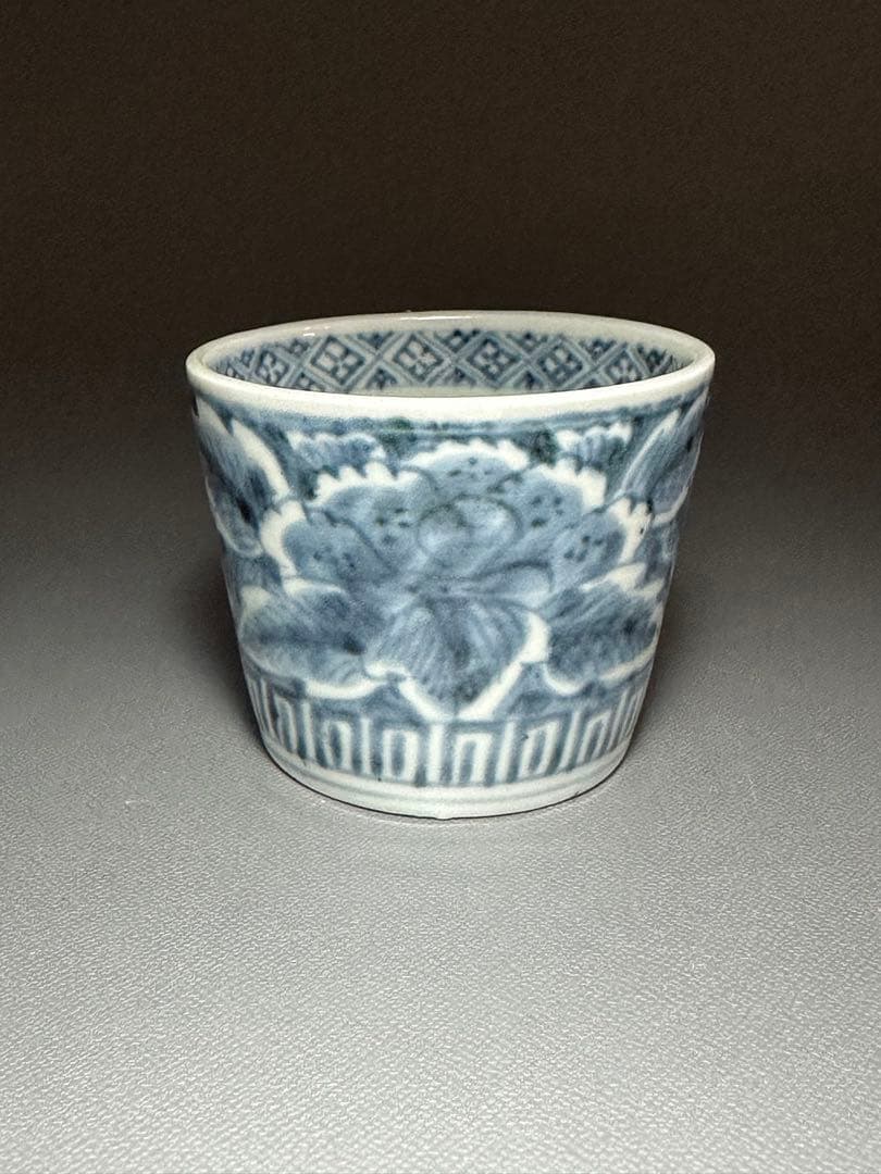 古伊万里 染付 花紋様 そば猪口 5客セット 無傷