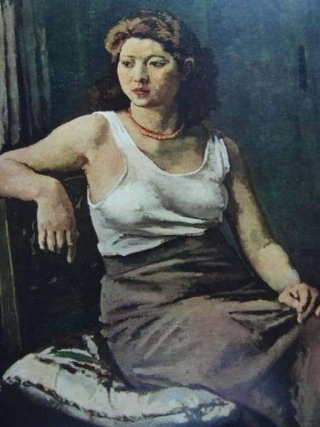 寺内萬治郎、窓際、800部限定大判画集画、新品額装、状態良好