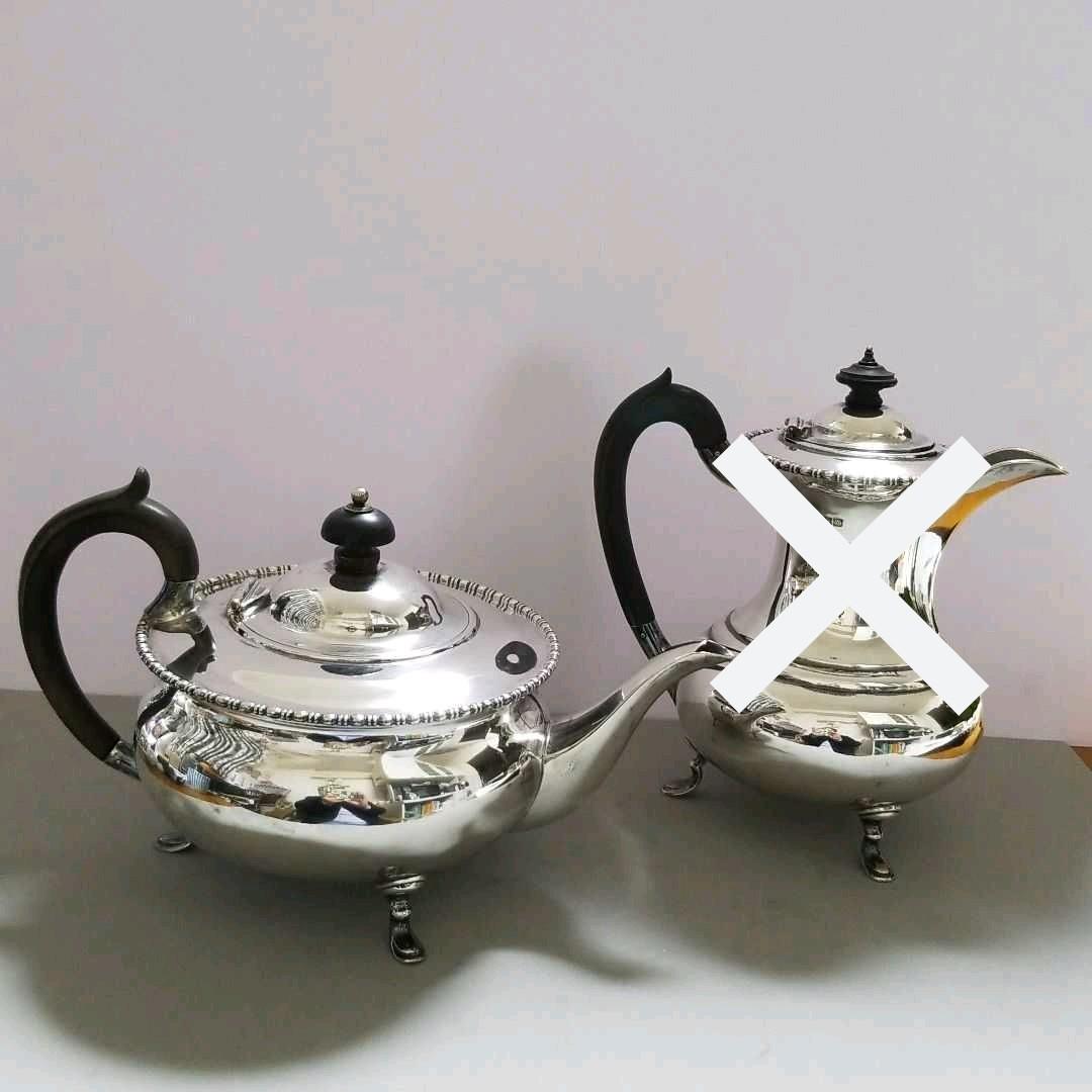WILCOX】ビクトリアンのティーケトル 【シルバープレート】