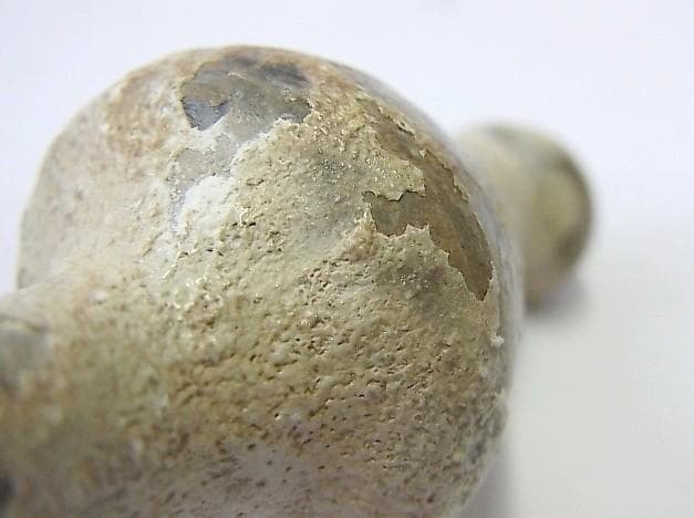 ☆Y1417☆古代 ガラス 化粧小瓶 銀風化 アイライン顔料壺 ローマ出土