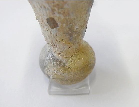 ☆Y1417☆古代 ガラス 化粧小瓶 銀風化 アイライン顔料壺 ローマ出土