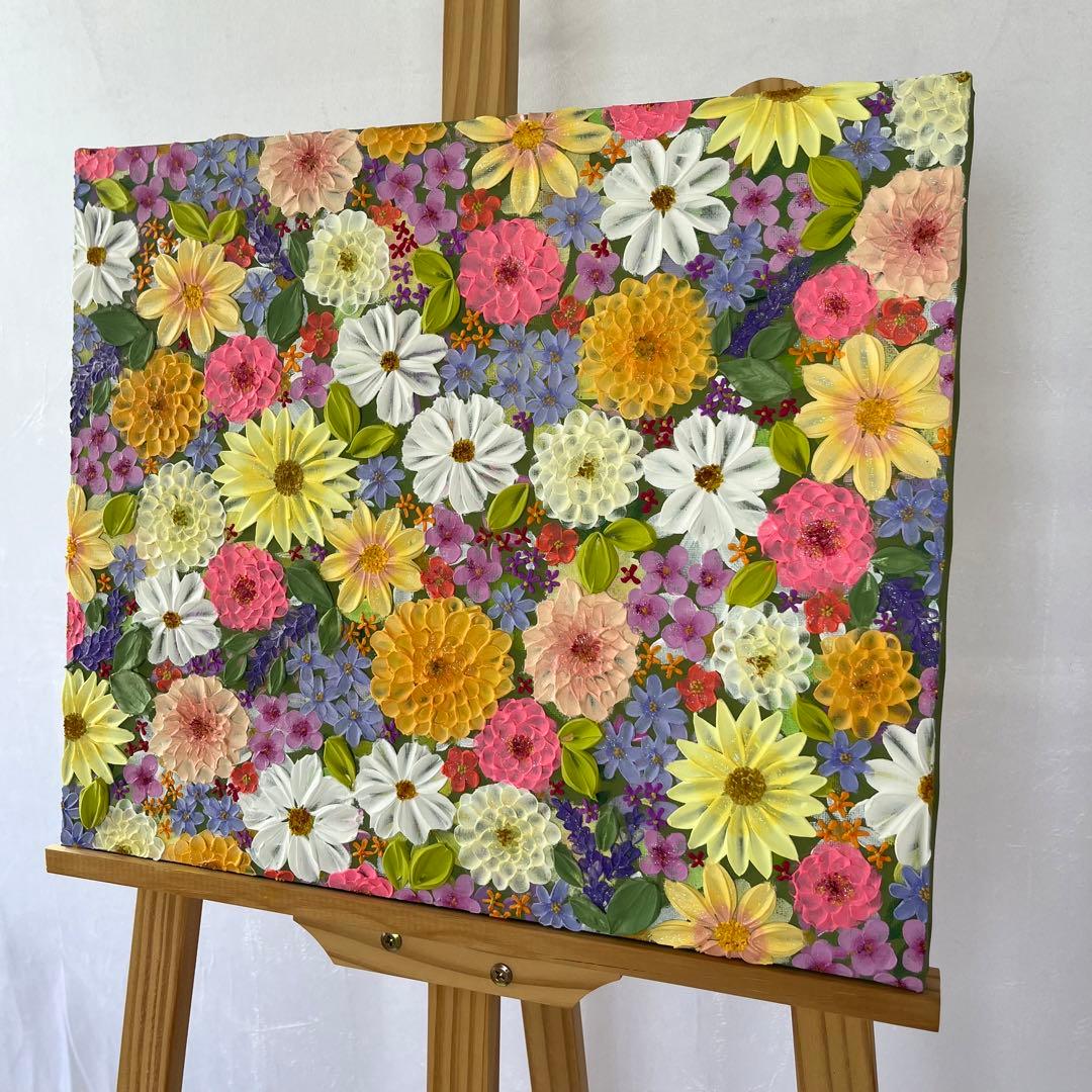 ボタニカルアート フラワーアート テクスチャーアート 花の絵 ガーデン