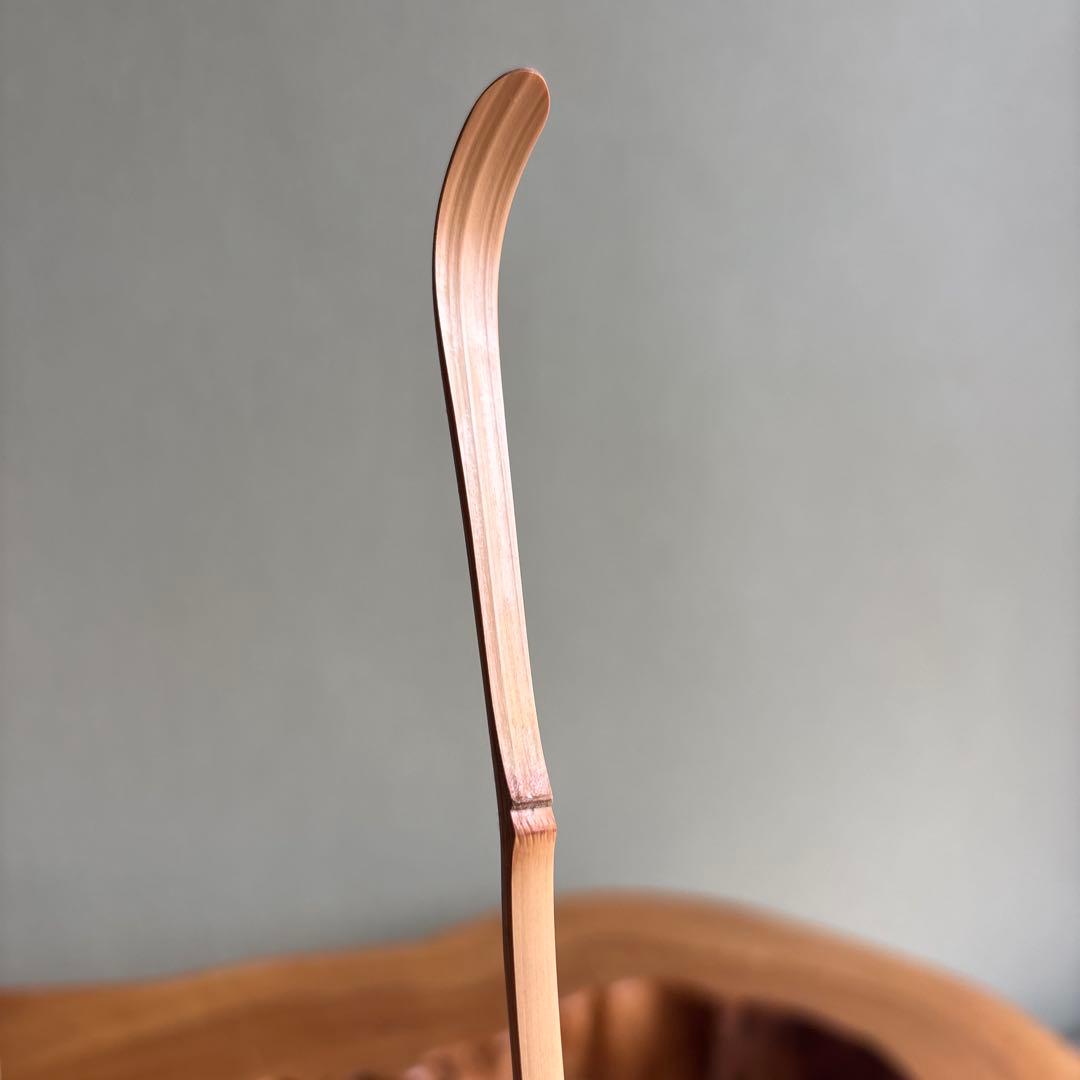 茶杓 銘「鴨の声」 八坂神社 祇園祭神輿洗松明の残竹 竹筒 木