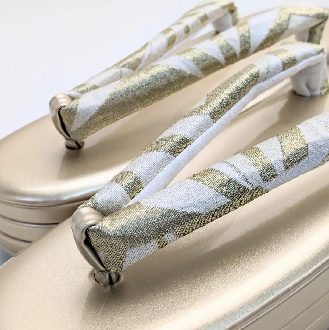 和装 草履バッグセット 帯地 金 ゴールド 3枚芯 フリーサイズ k15-10