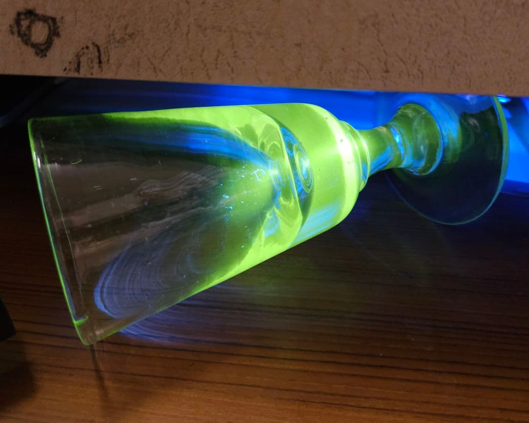 フランス アンティーク アブサングラス 2脚セット 厚手の吹き硝子