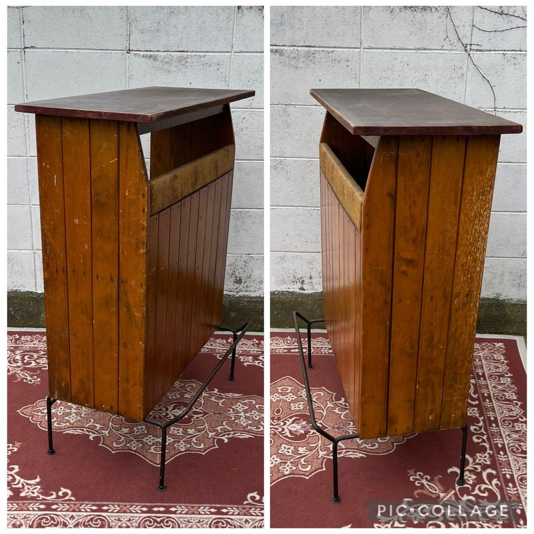 50s60sビンテージ品◾️鉄アイアンベース カウンターテーブル 古家具