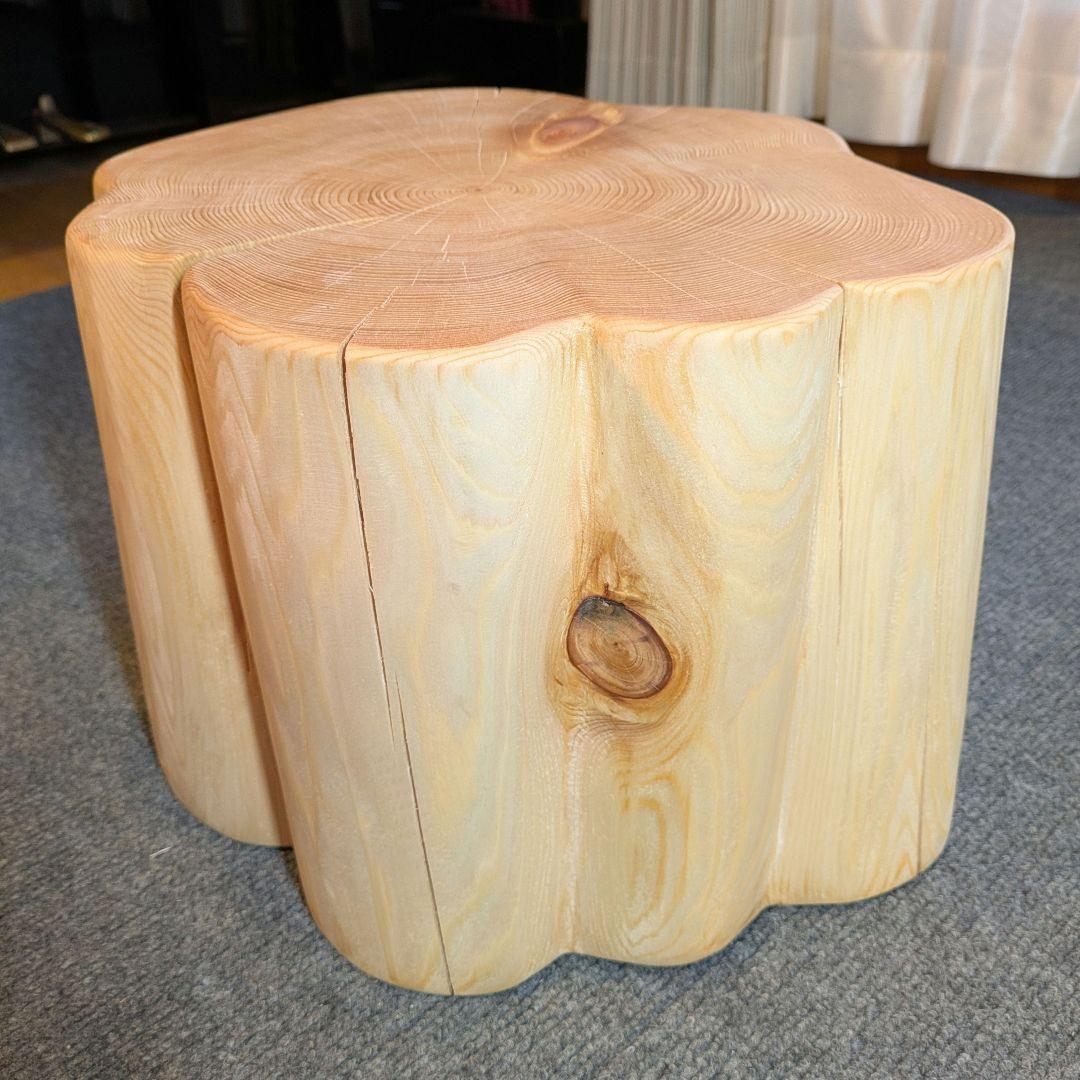 天然ヒバ　切り株　丸太　椅子　スツール　高さ約23.5cm