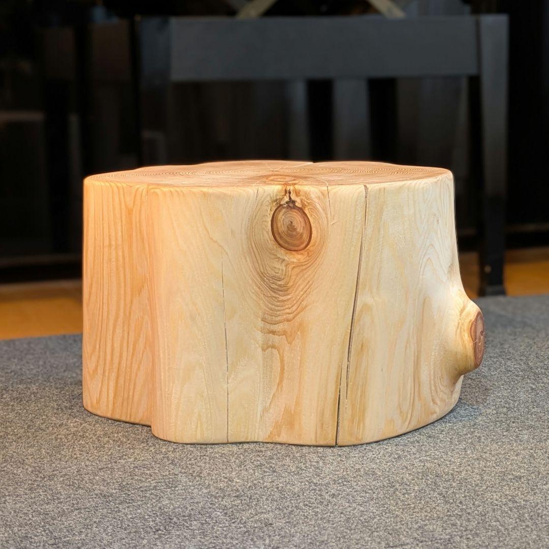 天然ヒバ　切り株　丸太　椅子　スツール　高さ約23.5cm