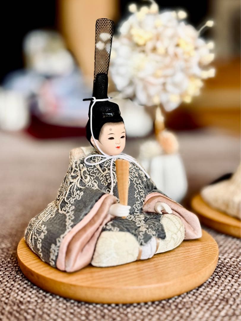 【倉庫掘り出しプレゼント】【新品 未使用】【コンパクト】木目込み親王