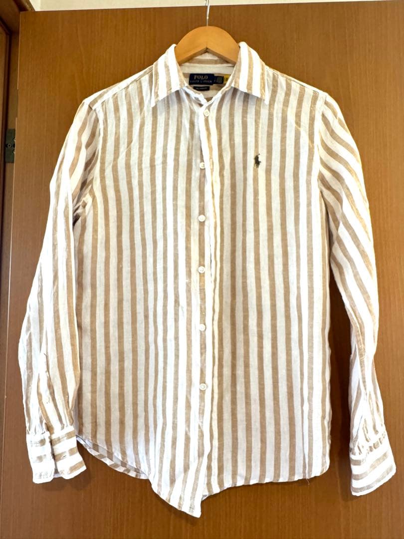 ラルフローレン リネンシャツ ミルクティーベージュ S