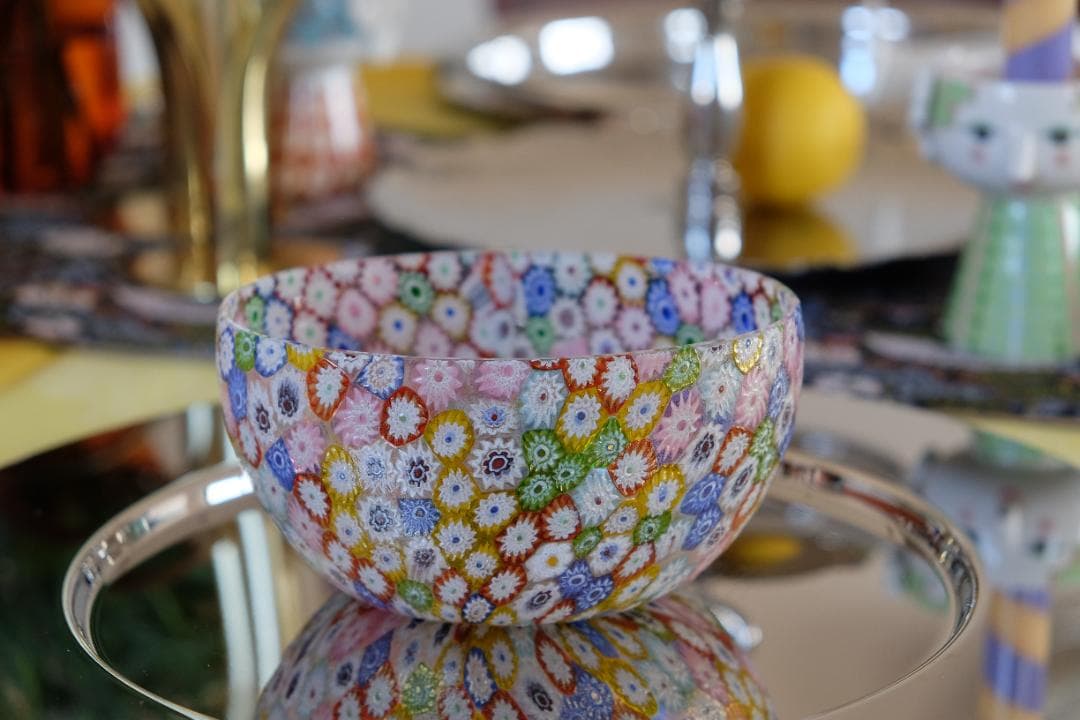 ベネチアンガラス ミルフィオリ 江波冨士子 茶碗 舩木倭帆/黒木国昭