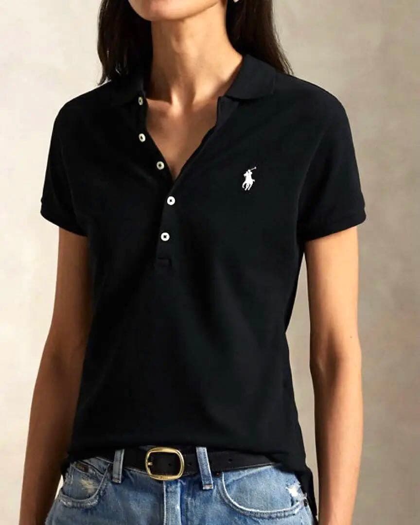 【極美品✨】ポロラルフローレン スリムフィットストレッチポロシャツ 現行 黒XL