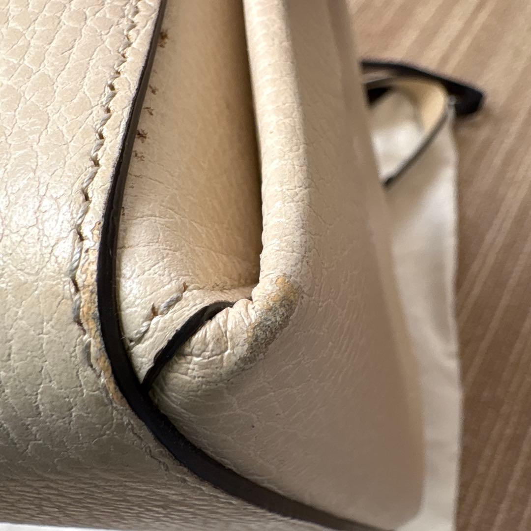 ✈*様 GUCCI ベージュ レザー ショルダーバッグ