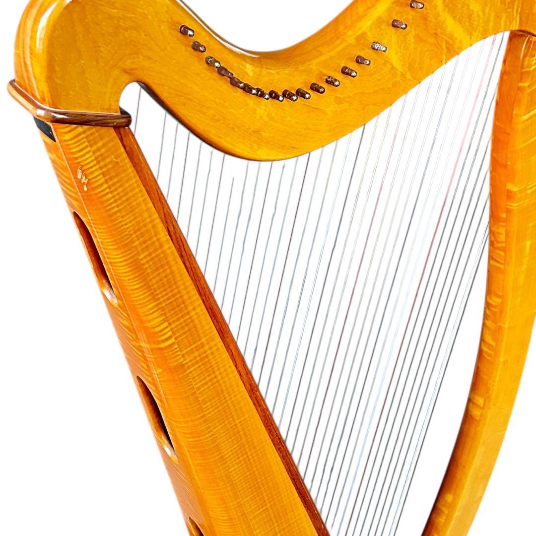 青山ハープ AOYAMA 140D 36弦　アイリッシュハープ　レバー　虎杢