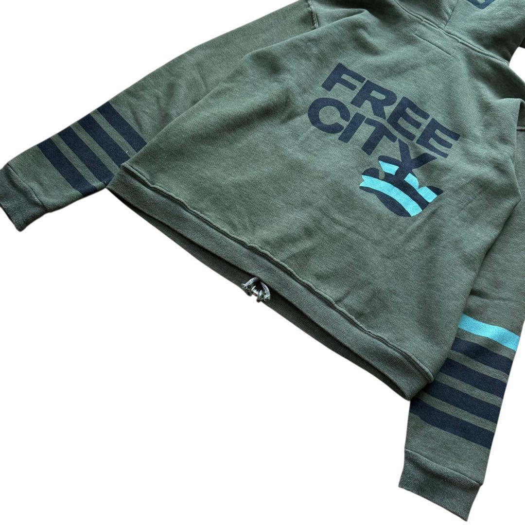 USA製 FREE CITY フリーシティー ジップパーカー 木村拓哉 グリーン