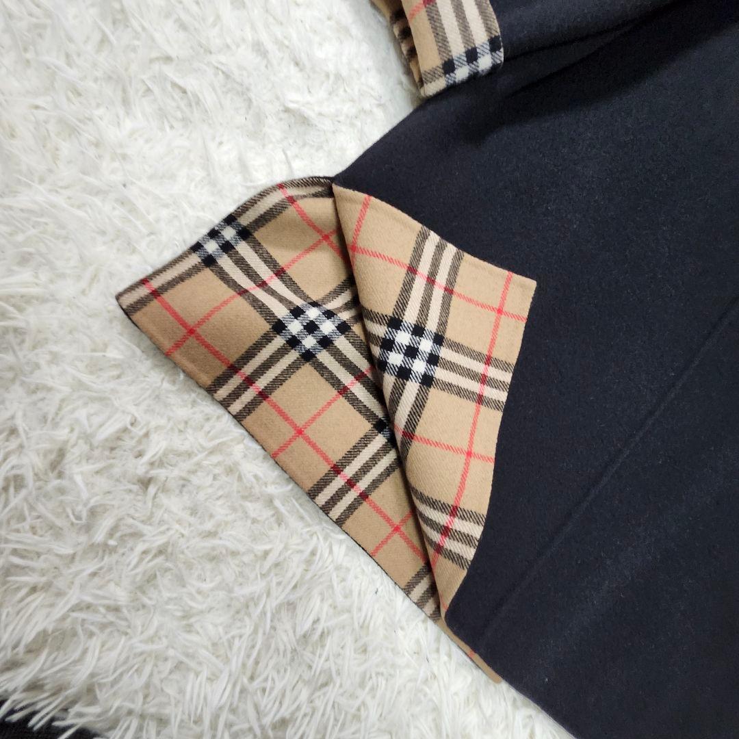 美品 バーバリー ウールコート ダブルブレスト ノバチェック カシミヤ