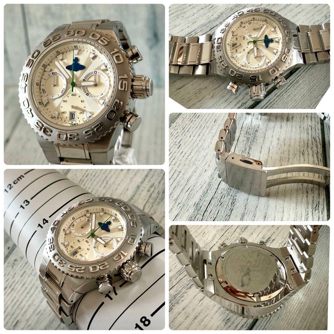 【希少】vivienne ヴィヴィアン 腕時計 クロノグラフ シルバー調