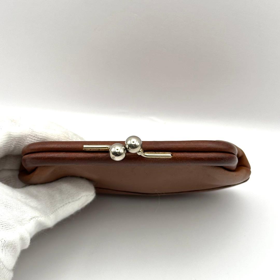 オールドコーチ ケース レザー がま口 ブラウン