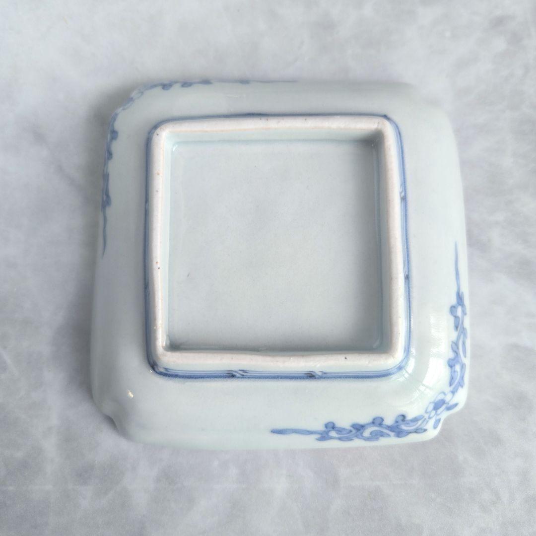 古伊万里 染付 小皿 江戸時代 骨董 金直し 金継ぎ アンティーク 花唐草